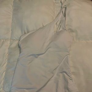 Becca White one shoulder swimsuit